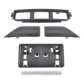 Front Bumper Grille Kit Replacement for Ford F-150 2021-2023, with Lower Center Cover Spacer Panel, Bumper Guards Pads & License Plate Frame Bracket #ML3Z17B968BB ML3Z17B968BA Mixizap