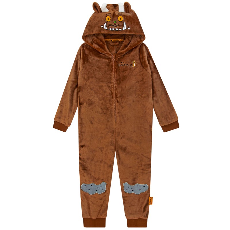 Gruffalo Gruffalo Onesie | Boys Brown Hooded Onesie With 3D