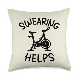 Spin Class Gang Merch Spinning Class Indoor Rhythm Cycling Workout Stationary Bike Throw Pillow, 18x18, Multicolor