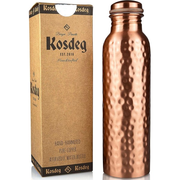 Kosdeg Copper Water Bottle - 34 Oz Extra Large -