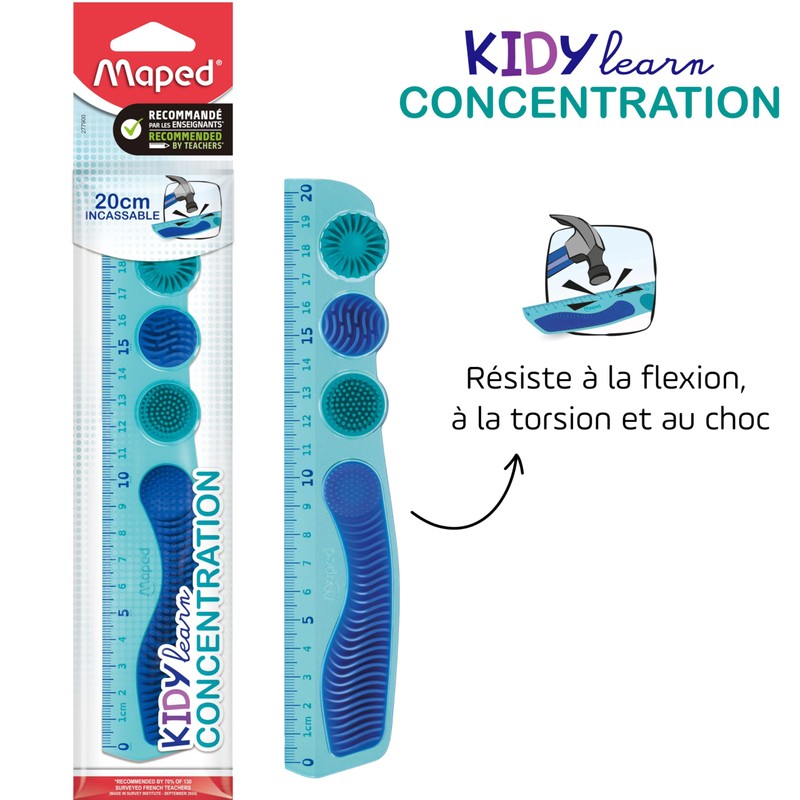 Maped - Kidy Learn Concentration Ruler 20 cm 2-in-1 Ruler