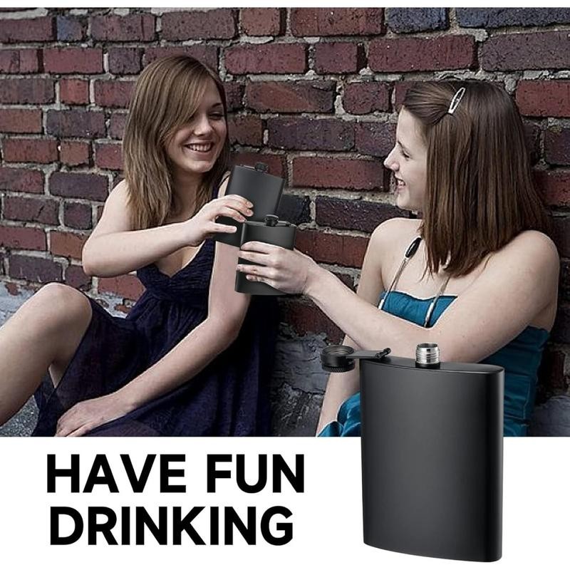 2 Pack Hip Flasks for Liquor, 8 Oz & 12