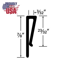 Outwater Plastic J Channel Fits Material 3/32 Inch Thick Clear Butyrate Cap Moulding 36 Inch Length (Pack of 4)