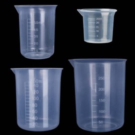 Set of 4 Measuring Cups Small, Mini Measuring Cup Set with Spout, 25 ml, 50 ml, 150 ml, 250 ml, Precise Scale, Ml Measuring Cup for Laboratory, Kitchen, Garden, Easy to Read