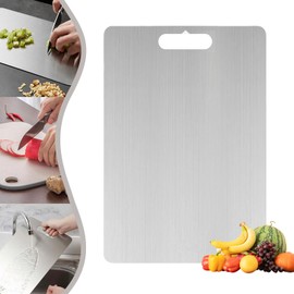Titanium Cutting Board, 304 Stainless Steel Cutting Board, Titanium Chopping Board for Kitchen, Meat Chopping Board Dishwasher Safe, 34*23cm/13.38*9.05in Food Grade No Cracking Large Chopping Board