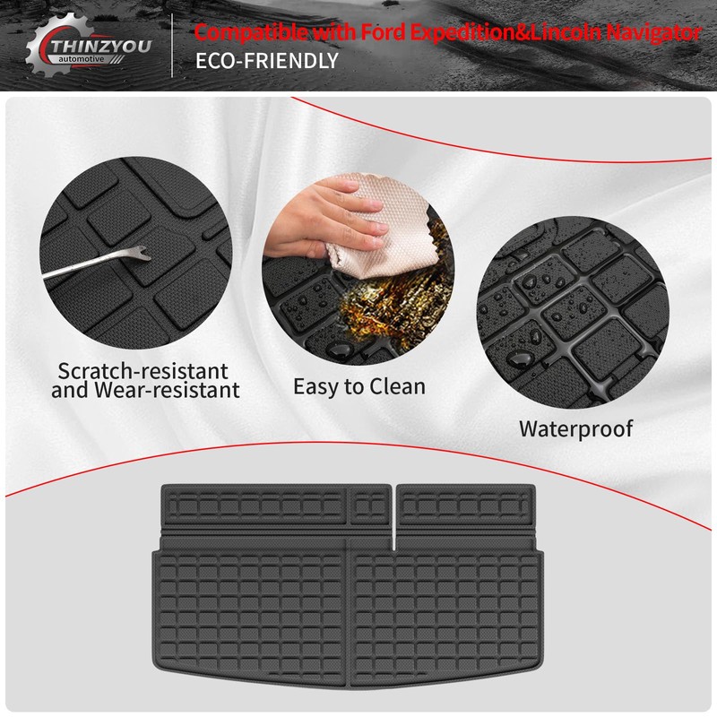 Thinzyou Cargo Mat Compatible with 2018-2024 2025 Ford Expedition Lincoln