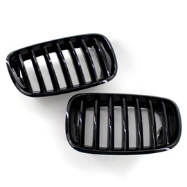 XOPIYAO Front Kidney Single Slat Grille Compatible with 2007 2008 2009 2010 2011 2012 2013 X5 X6 E70 E71,Glossy Black X5 X6 Grill