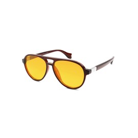 SOJOS Ocean Collection Polarized Retro Aviator Sunglasses for Women Men Recycled Plastic Eco-Friendly Large Shades, Constellation, Brown/Yellow