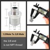1/2 to 3/8 Reducer Faucet Adapter,Brass Water Pipe Connector 3/8