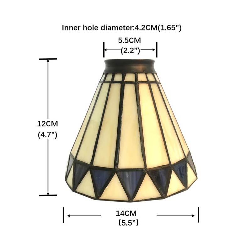 NADUOXRK Tiffany Style Stained Glass Lampshade, Replacement Lamp Shades with