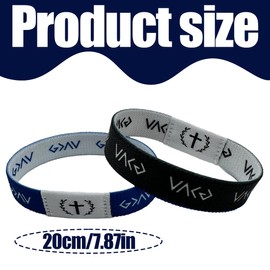 IKOPFLN 2 Pieces Bible Bracelets (Blue White Game + Black and White Game) + 1 Piece User Manual.Bible Verse Bracelet,Christian Bracelet,Wearable Bible Bracelet,Christian Gift, multicoloured