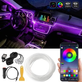 Unbranded Car Interior Strip Light Atmosphere Neon Glow LED APP-Control Ambient Light Kit