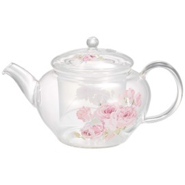 Laura Ashley Couture Rose Heat-resistant Glass Pot, 17.3 fl oz (490 ml), LA10-GP27, Pink