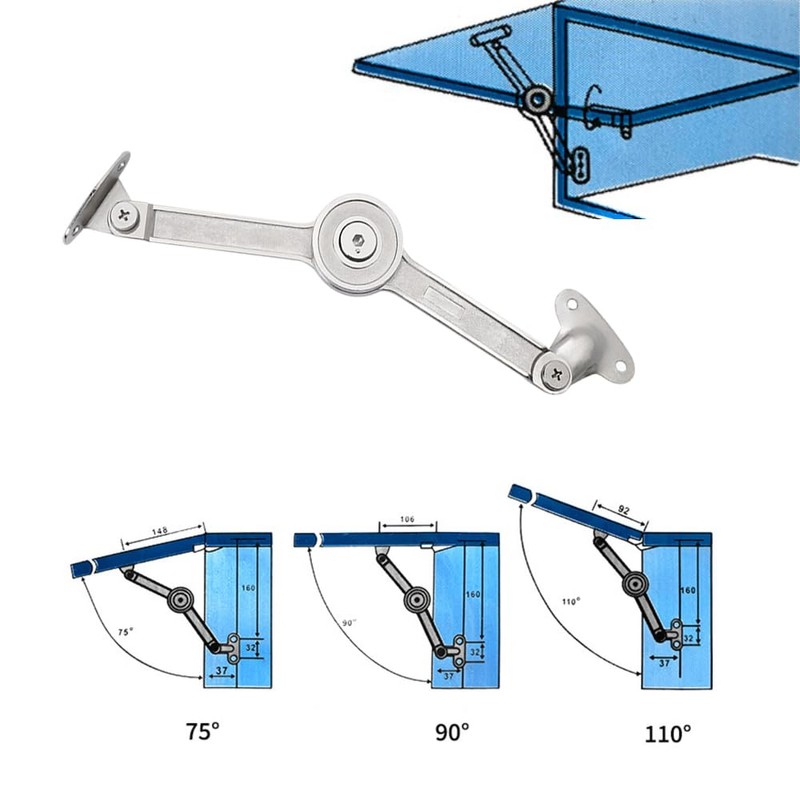2Pcs Soft Close Lid Support Hinges 110° Folding Lid Stay