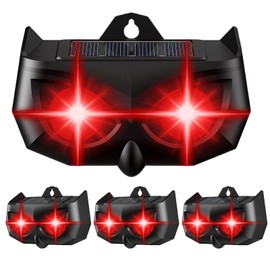 KFFNHH 2025 Solar Nocturnal Animal Repeller,4 Pack Raccoon Repellent Outdoor,Waterproof Deer Repellent Device,Wall-Mounted Red Flashing Light, Skunk Fox Coyote Deterrent for Chicken Coop Garden Yard