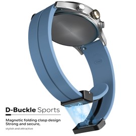 LYSMVIVI Magnetic Watch Band 16mm 18mm 19mm 20mm 22mm - Quick Release - Skin-Friendly Soft Silicone Sport Watch Band for Men Women, Magnetic Folding Clasp Silicone Strap