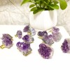YOUYOUULU 4pcs Natural Amethyst Knobs Crystal Knobs Cabinet Stone Pulls