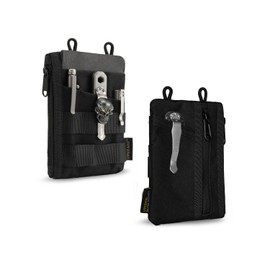 VIPERADE VE16N EDC Pouch, Pocket Organizer for Men, 5 EDC Pocket Pouch with 2 Zipper Pockets, Slim EDC Wallet EDC Pocket Organizer Pouch Multitool Pocket Pouch for Everyday Carry (Black)