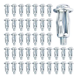 80pcs Petal Nuts with Expansion Screw, M4 x 25mm Dowels for Plasterboard, Cavity Wall Anchors, Plasterboard, Iron Sheet, Thin and Soft Wall, Metal (Silver)