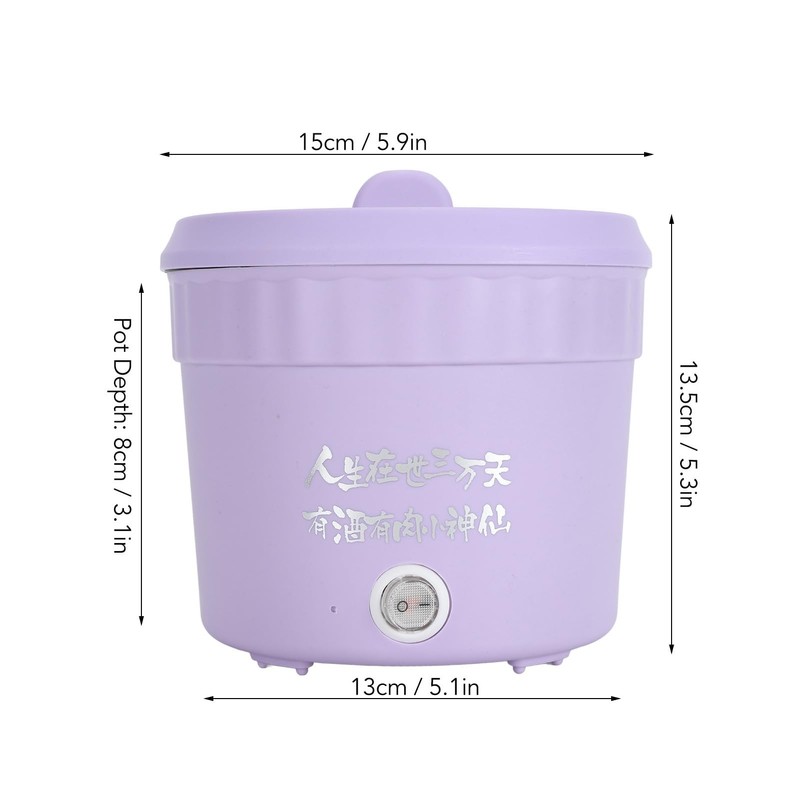 Olla Eléctrica, 450 W, Mini Olla Eléctrica Multifuncional, Capacidad de