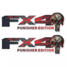 GOLD HOOK FX4 Punisher Edition Decals for Ford F150 truck, Replacement Stickers, Set of 2