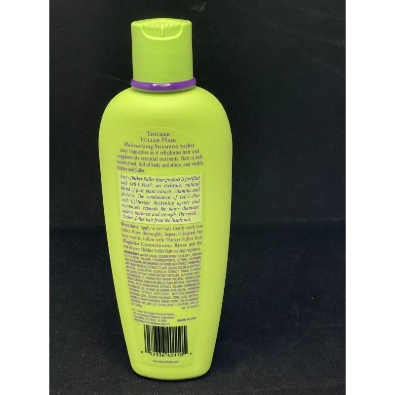 Thicker Fuller Hair Cell U Plex 12oz Moisturizing Shampoo To
