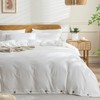 JELLYMONI White Duvet Cover Queen Size - 100% Washed Cotton