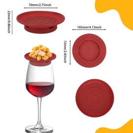 Wine Glass Charcuterie Topper, Silicone Wine Glass Charcuterie Topper, Individual Charcuterie Wine Glass Topper Appetizer Plates for Family Gatherings, Restaurants, Bars.Wine Charcuterie Topper