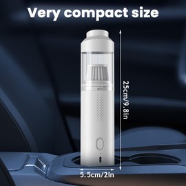 Peelanmall Handstaubsauger Autostaubsauger,Auto Staubsauger Stark,8000Pa Handstaubsauger Akku mit Waschbar HEPA-Filter USB-C Aufladbar Handsauger Kabellos Staubsauger(Welß)