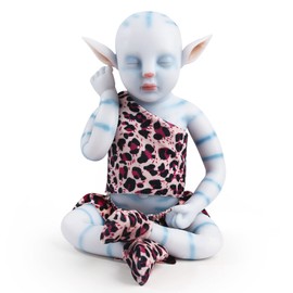 Vollence 17 inch Avatar Sleeping Full Body Silicone Baby Dolls, Not Vinyl Dolls, Na'vi Reborn Full Silicone Baby for Kid Boy