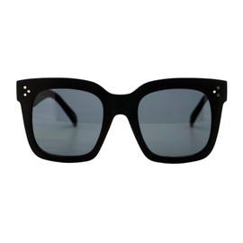 JuicyOrange Womens Oversized Fashion Sunglasses Big Flat Square Frame UV 400, Matte Black, One Size