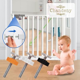 Chandini Baby Gate Fixing Screws, For Stairs, Babies, Safety Goods, Fixing Parts, Set of 4, M10 x 8 cm, White