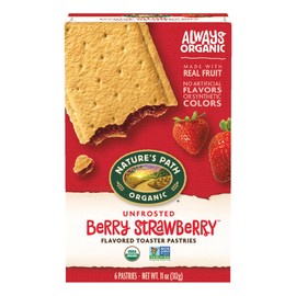 Nature's Path Organic Unfrosted Berry Strawberry Toaster Pastries, 11 Ounce (Pack of 12), Non-GMO, Made From Real Berries