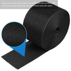 VILLCASE Cable Grip Strip, Floor Cable Cover Cords Cable Protector Cable Management for Living Room Bedroom Home Commercial Office (Black,10 Feet)