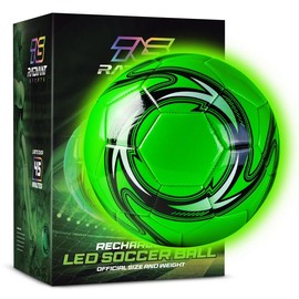 Western Star LED Light Up Soccer Ball - Rechargeable Glow in The Dark Size 4 & Size 5 for Kids - Attractive Durable Designs - Gifts for Boys Ages 8-15:_Green_Size 4