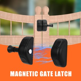KOVOSCH Magnetic Gate Latches Side Pull, Black Magnetic Gate Latch for Home, Yard & Garden Fences