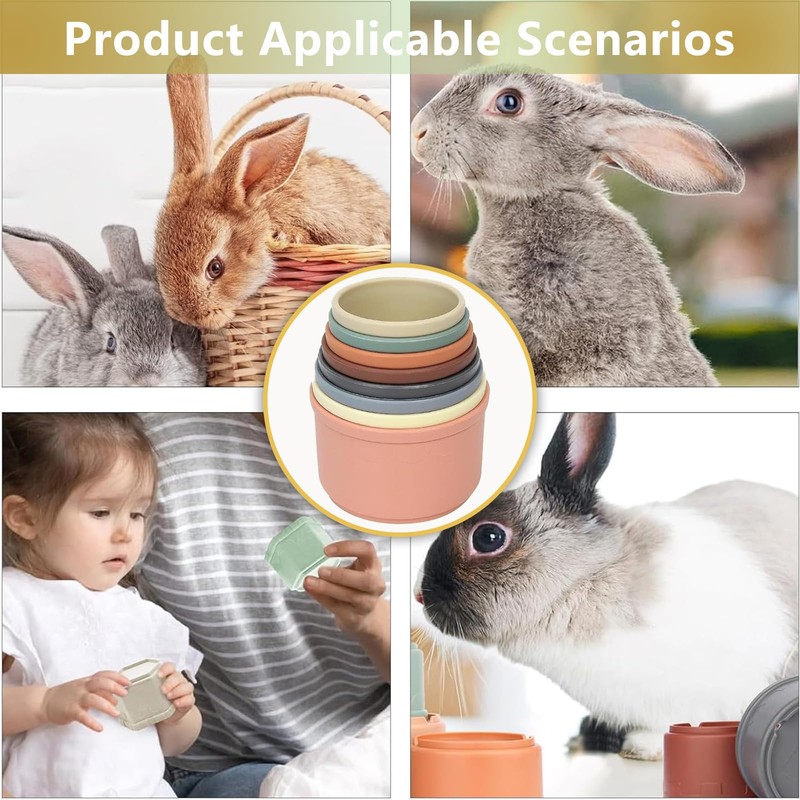 8 PCS Stacking Cups, Rabbit Stacking Cups, Stacking Cups for