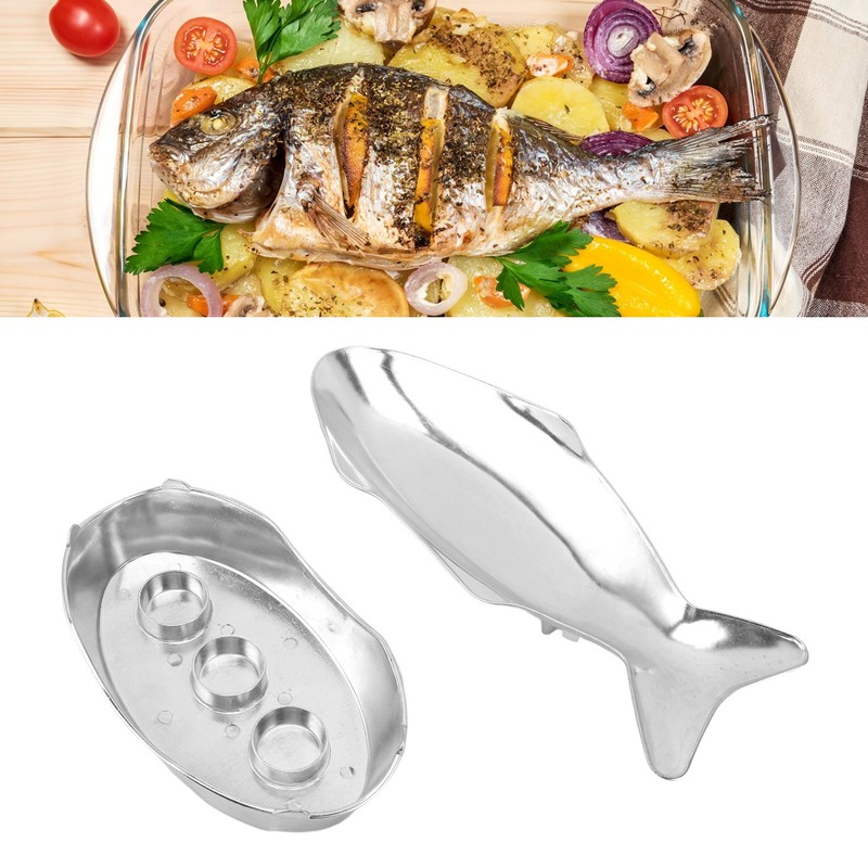 Fish Shaped Grilling Pan Uniform Heating Aluminum Alloy Fish Serving