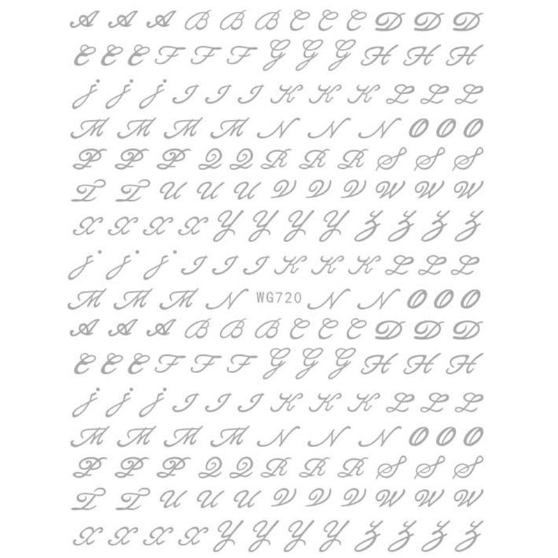 LANODO 6 Pcs Nail Stickers Alphabet 3D English Letters (6