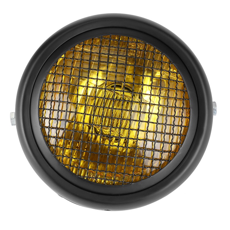 7in 55W Motorcycle Grill Headlight Retro Style Halogen Head Lamp