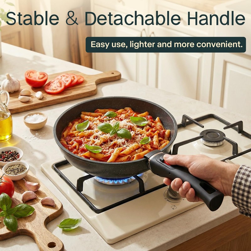Pots and Pans Set Non Stick 21 PCs, Stackable Cookware