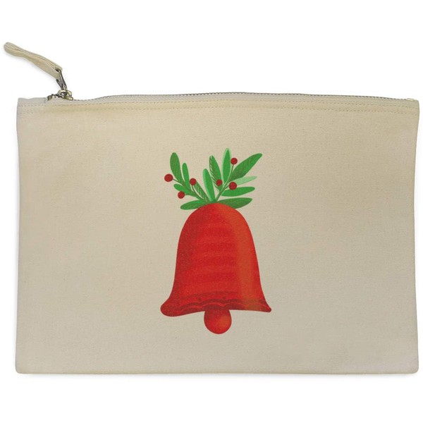 'Red Christmas Bell With Greenery' Canvas Clutch Bag/Accessory Case (CL00041845)