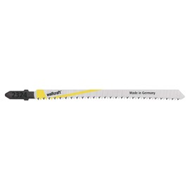 wolfcraft 2 Jigsaw Blades HCS, T-Shank I 2324000 I for Clean Cuts in Kitchen Worktops 30-60 mm I Made in Germany