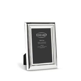 EDZARD Florence Photo Frames for Photos 10 x 15 cm Silver-Plated Tarnish-Resistant with 2 Hangers Set of 2