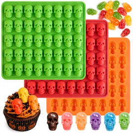 Skull Chocolate Candy Mold 120 Cavity, Gummy Skull Chocolate Mold 3 Pack