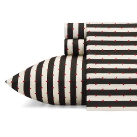 Betsey Johnson - Full Sheets, Soft & Lightweight Bedding, Fade & Wrinkle Resistant (Wonderland Stripes, Full)