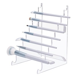 9-Slots Pen Display Stand Holder, YITOBA Vertical Pen Stand Rack, Acrylic Brush Holder for Cosmetic Tools, Makeup Brush Organizer for Vanity, Clear Paint Pencils Rack for Office (Clear)