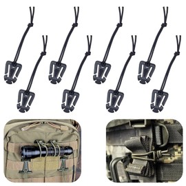 BaraRose Rucksack, String Bundling, Buckle Clip, For Outdoor Use, Backpack, Loops, Belt Clip, Stopper, Backpack, Bag, Luggage, Hard Plastic, High Strength, Belt, Elastic Cord, High Strength, Black