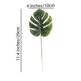 24 Pieces Mini Artificial Palm Leaves,11" Artificial Leaves for Decoration,Center Pieces Decoration for Table Party,Leaves Wall Decor for Wedding Shower Decorations (Green)