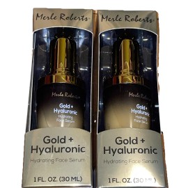 GOLD COLLAGEN x2 Merle Roberts 24K Gold Collagen 5X Anti-Wrinkle Face Serum Flawless Skin 1oz